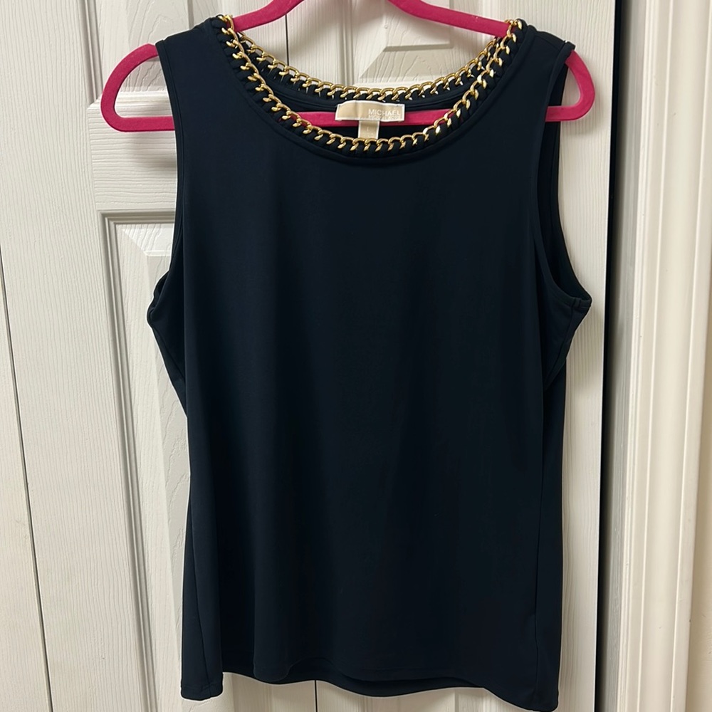 Michael Kors Navy Chain Tank Top